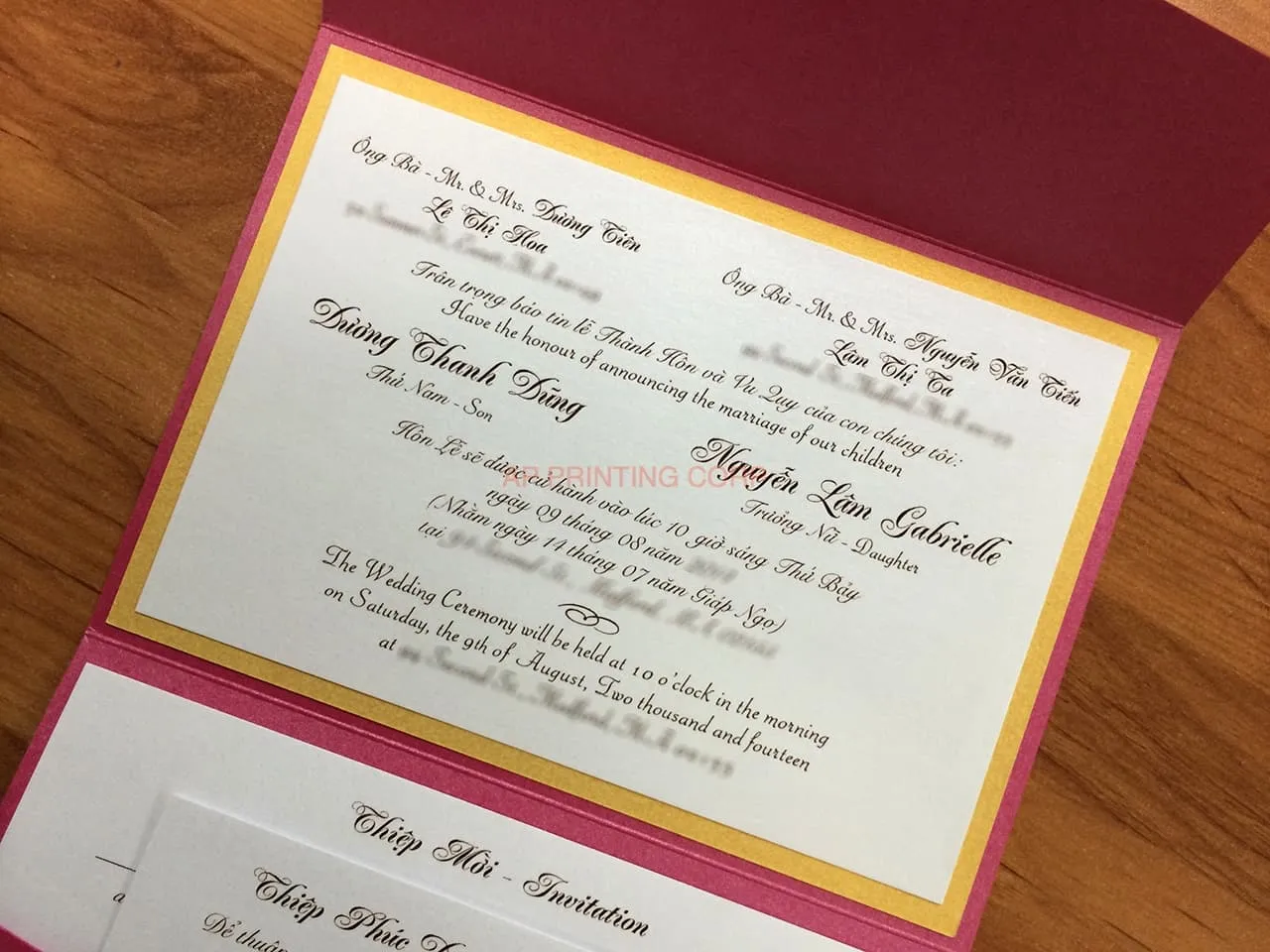 PAL-R-57-MMM-Band Azalea, Gold, Opal Pocket & Folder Invitation