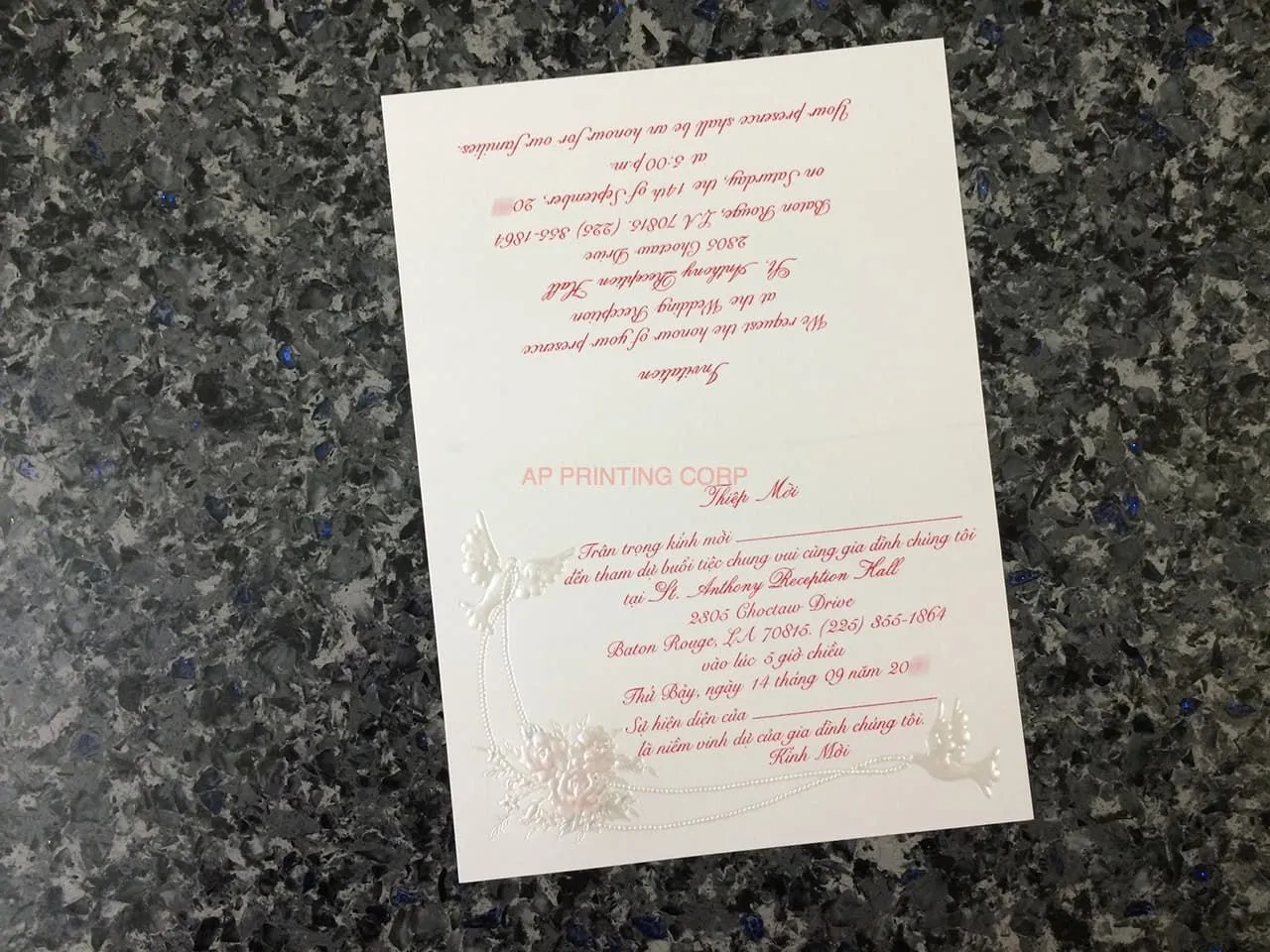 K971 [I-11] Regal Whispers Birds & Doves Wedding Invitation