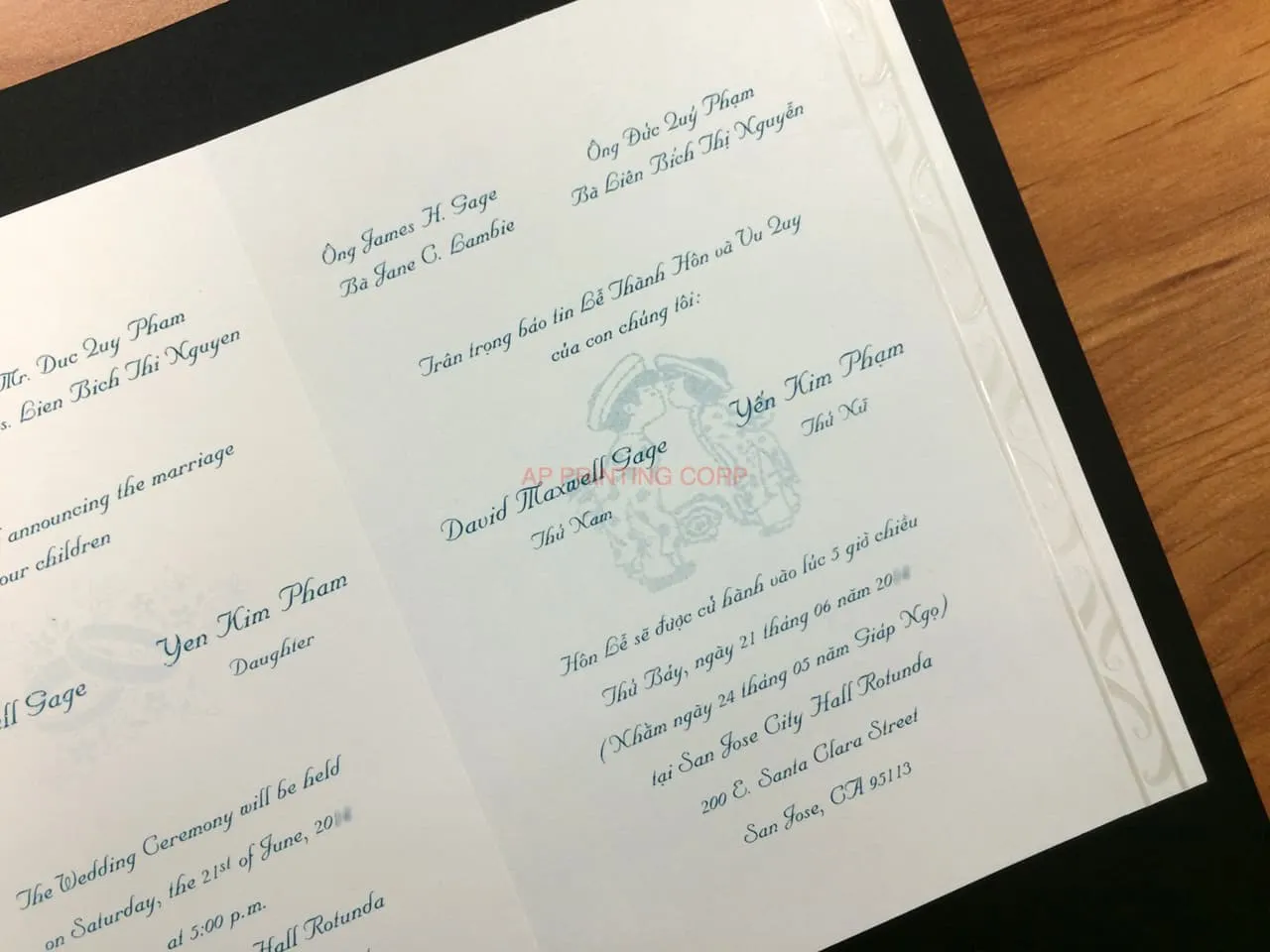 K8763 [I-11] Graceful Union Bride & Groom Wedding Invitation