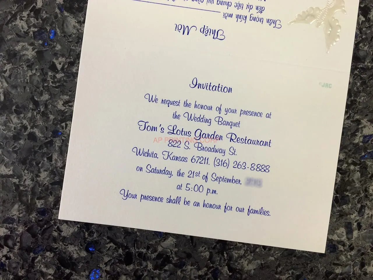 K6706 [I-10] Elegant Rose Hearts Wedding Invitation