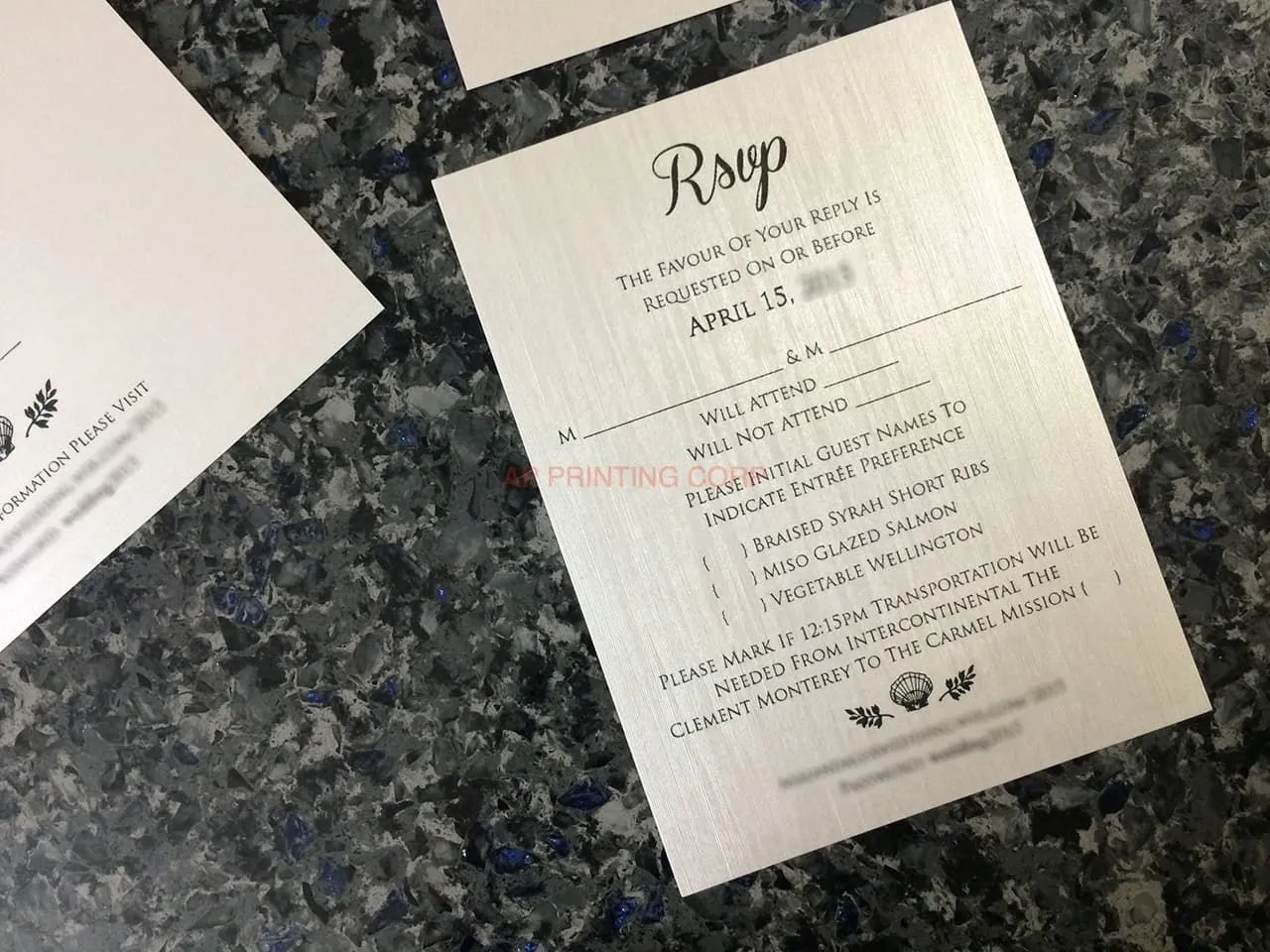 SLIDER-66-NMM Black, Amethyst, Silk Pocket & Folder Invitation