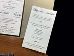 PAL-57-MMN Gold Leaf, Bronze, White Linen Pocket & Folder Invitation