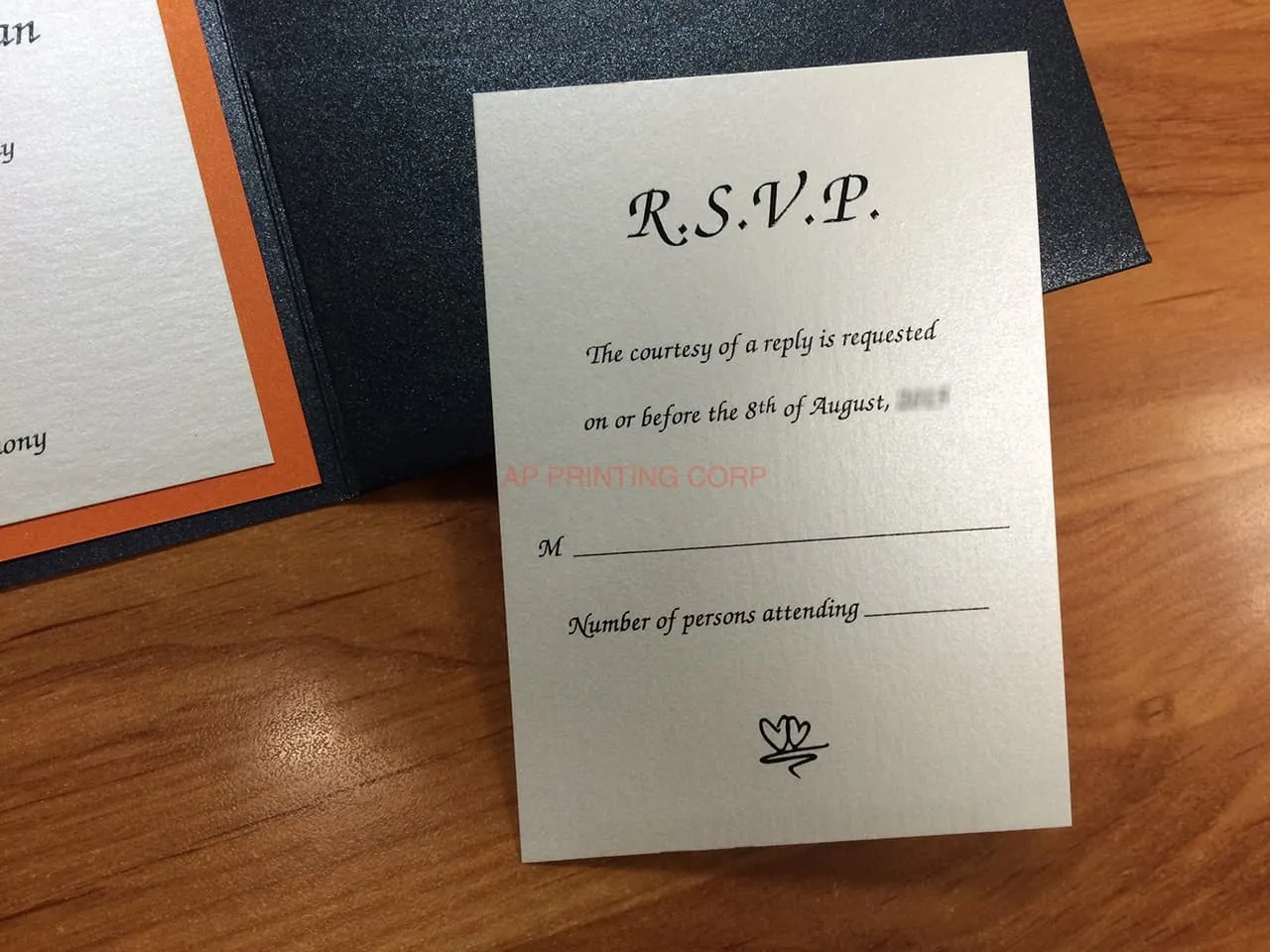 PAL-66-MMM Onyx, Flame, Quartz Pocket & Folder Invitation