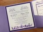PAL-66-MNN Amethyst, Purple, White Linen Pocket & Folder Invitation