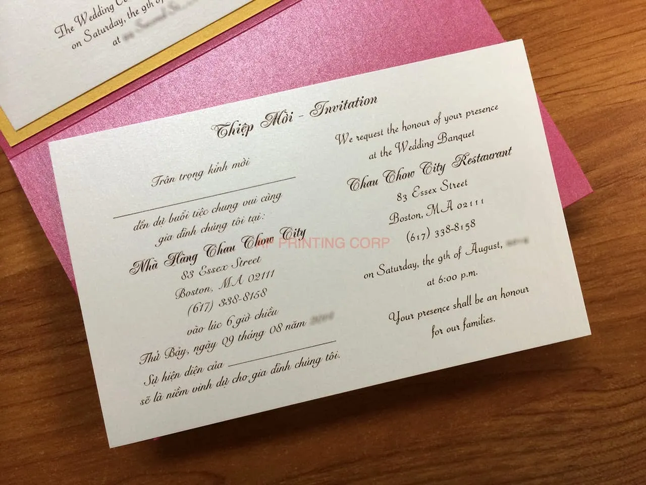 PAL-R-57-MMM-Band Azalea, Gold, Opal Pocket & Folder Invitation