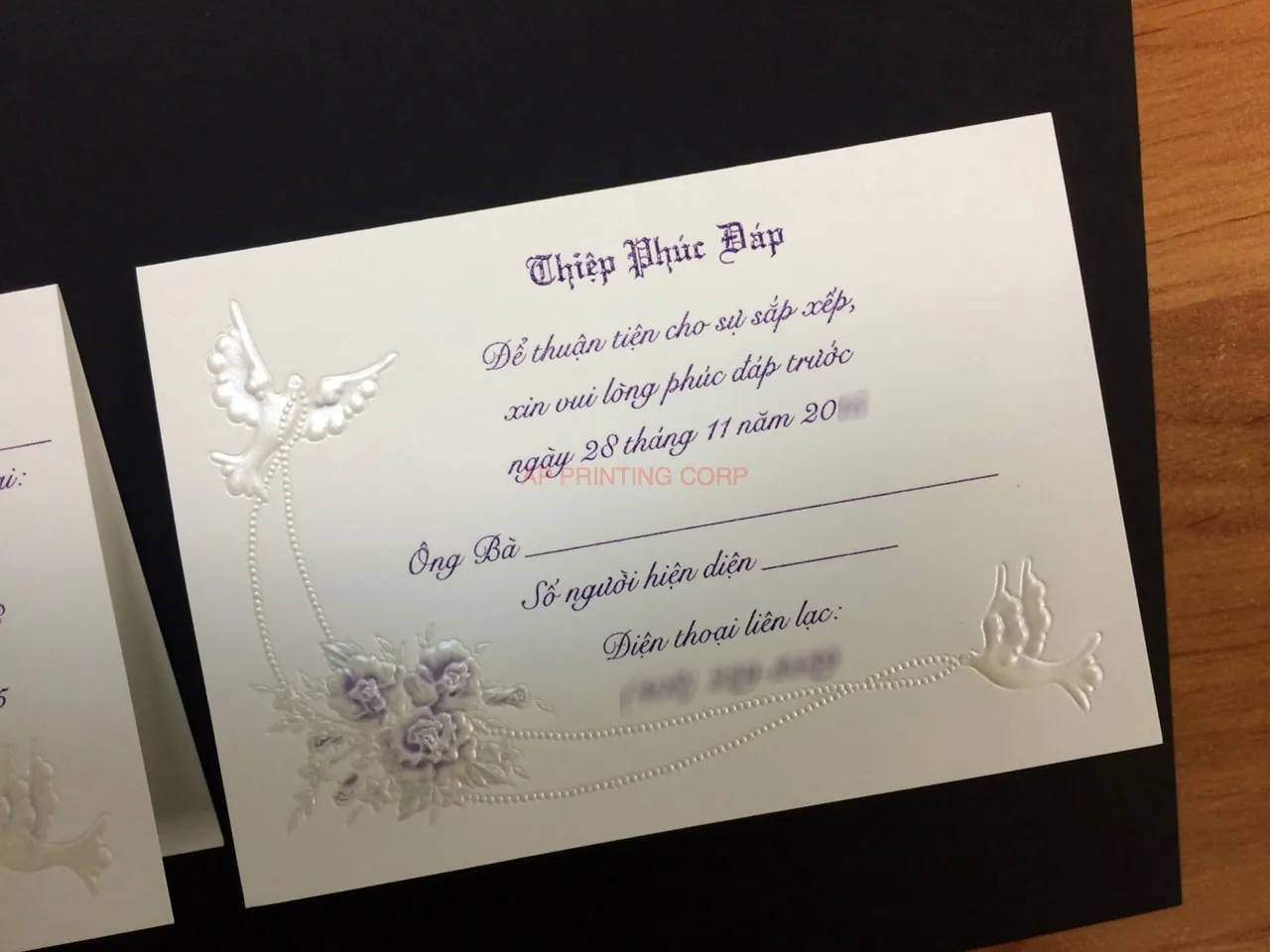 K974 [I-11] Radiant Reverie Birds & Doves Wedding Invitation