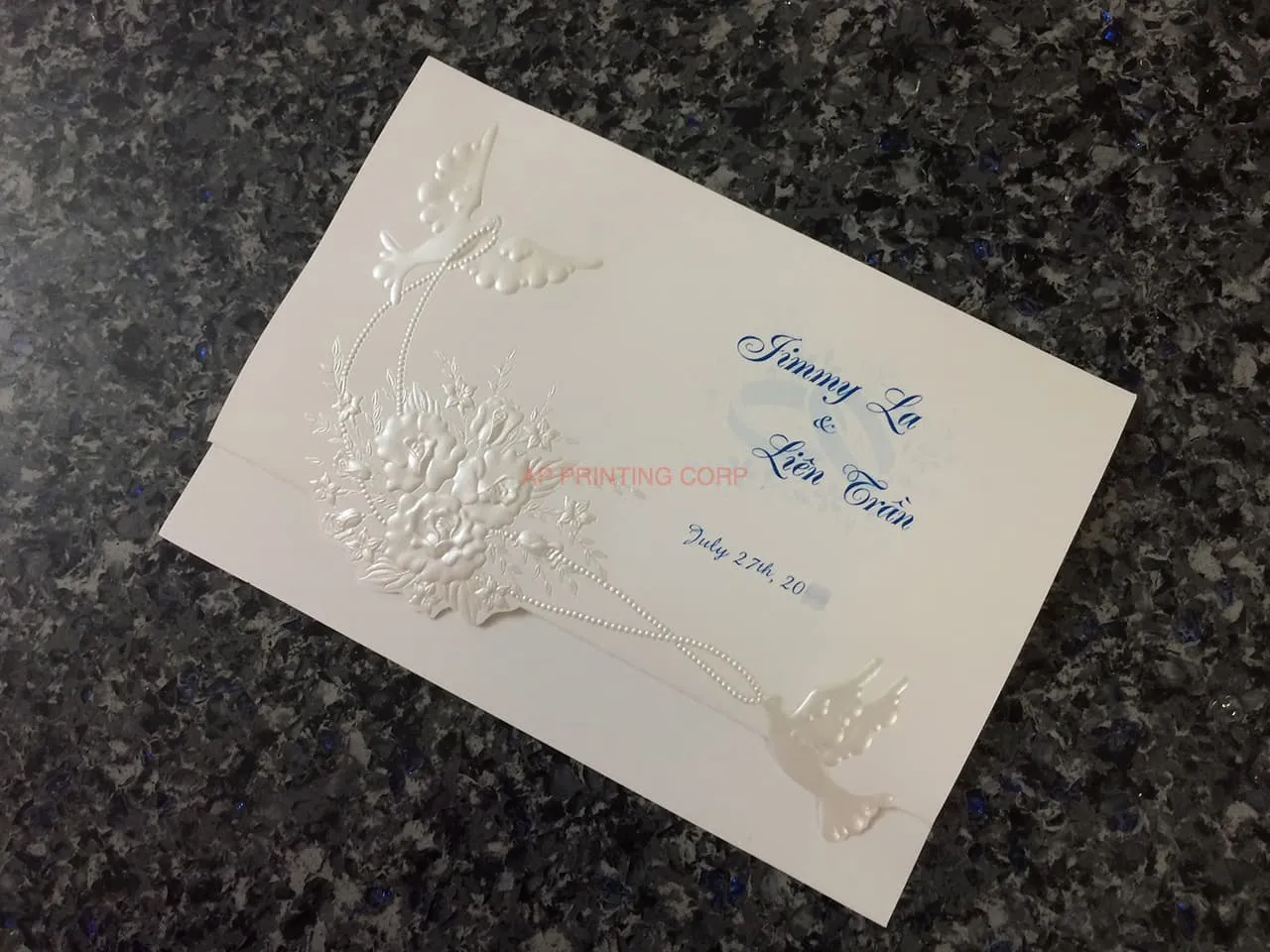 K975 [I-11] Enchanted Melody Birds & Doves Wedding Invitation