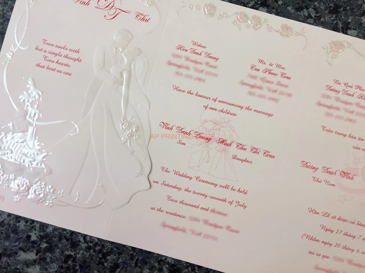K8707 [I-11] Serenade of Love Bride & Groom Wedding Invitation