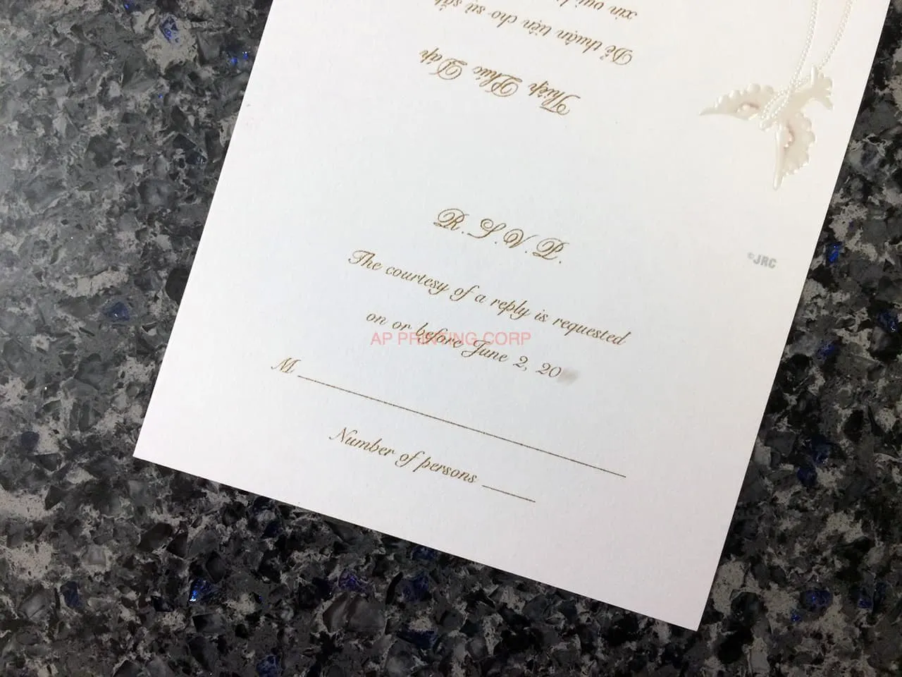 K970 [I-11] Ornate Love Birds & Doves Wedding Invitation