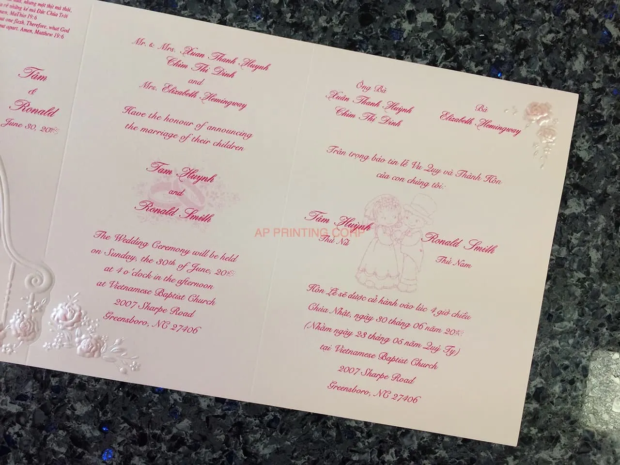 K3317 [I-11] Celestial Love Bride & Groom Wedding Invitation
