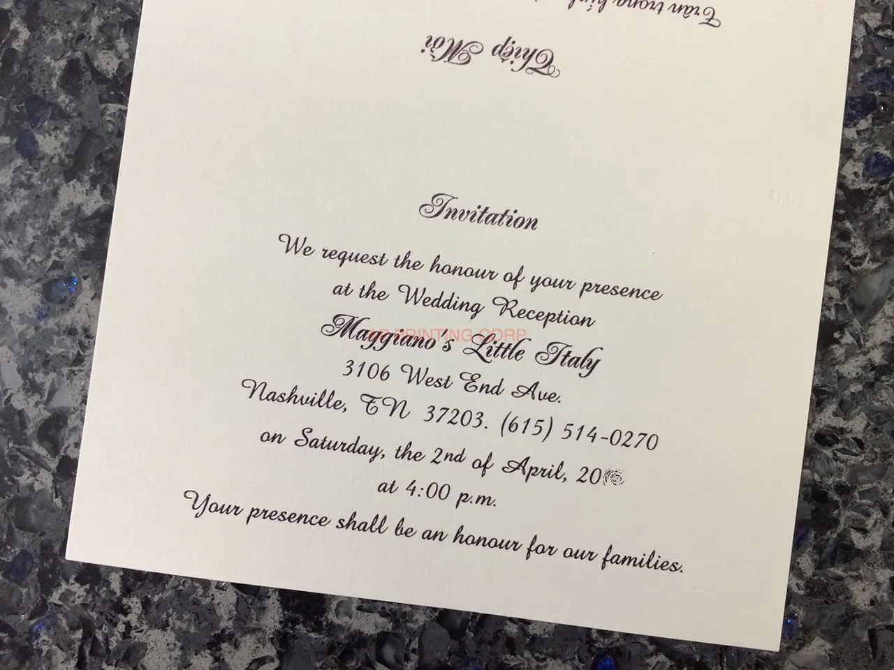 K4451 [I-10] Subtle Romance Hearts Wedding Invitation