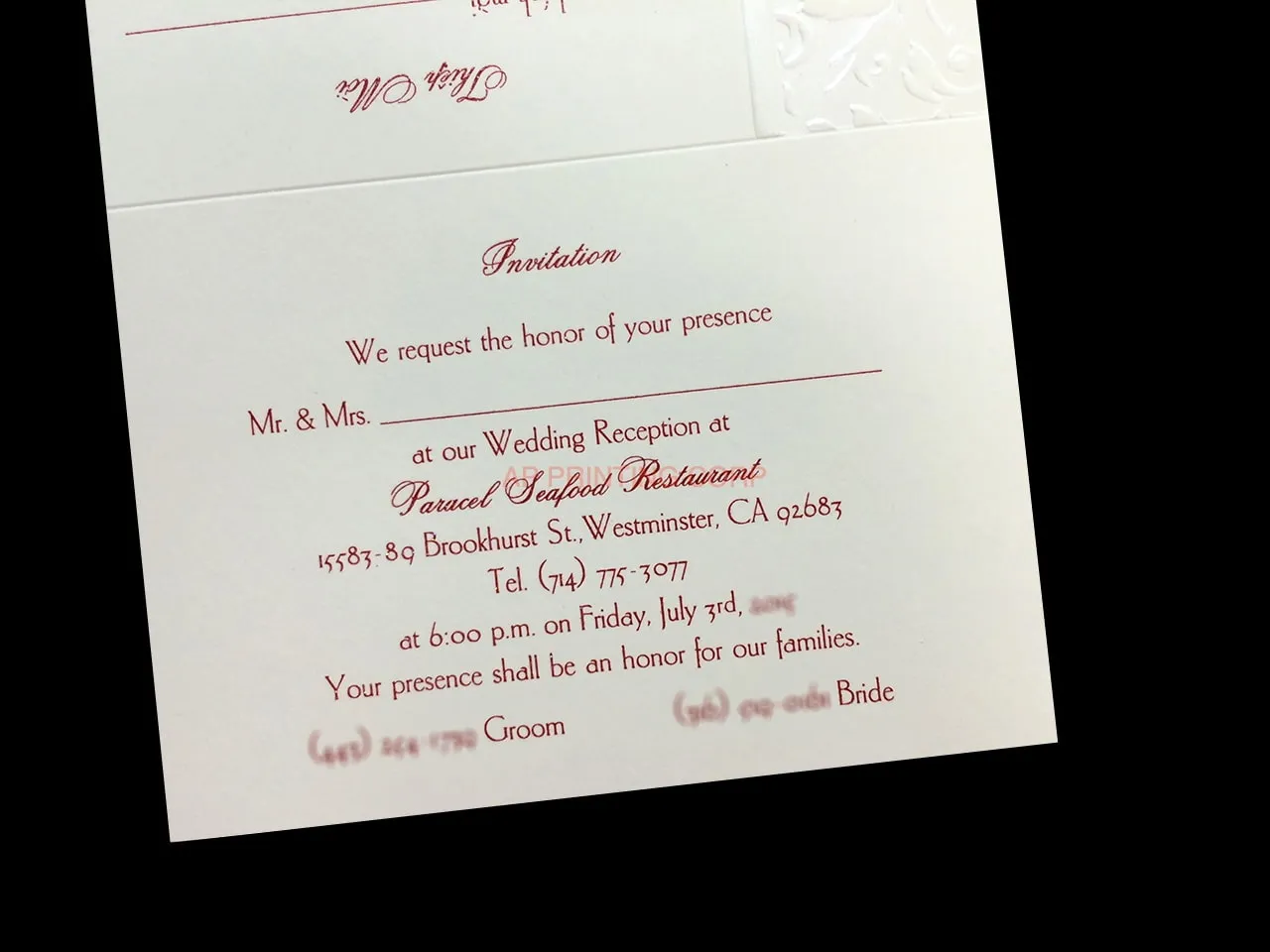 T1402 [I-15] Silk Flowers Beauty Wedding Invitation