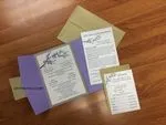 PAL-57-MMM Amethyst, Gold Leaf Pocket & Folder Invitation
