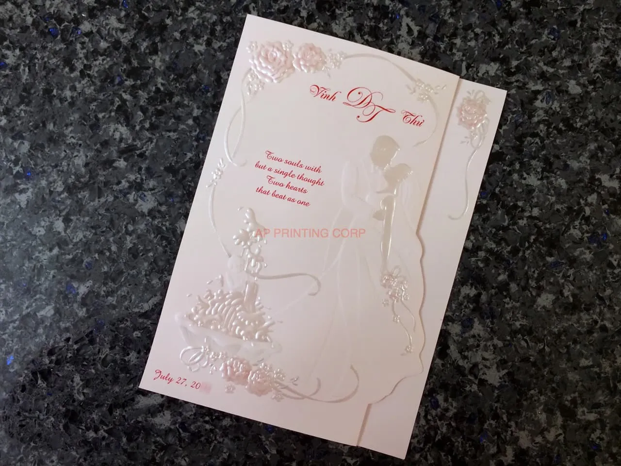 K8707 [I-11] Serenade of Love Bride & Groom Wedding Invitation
