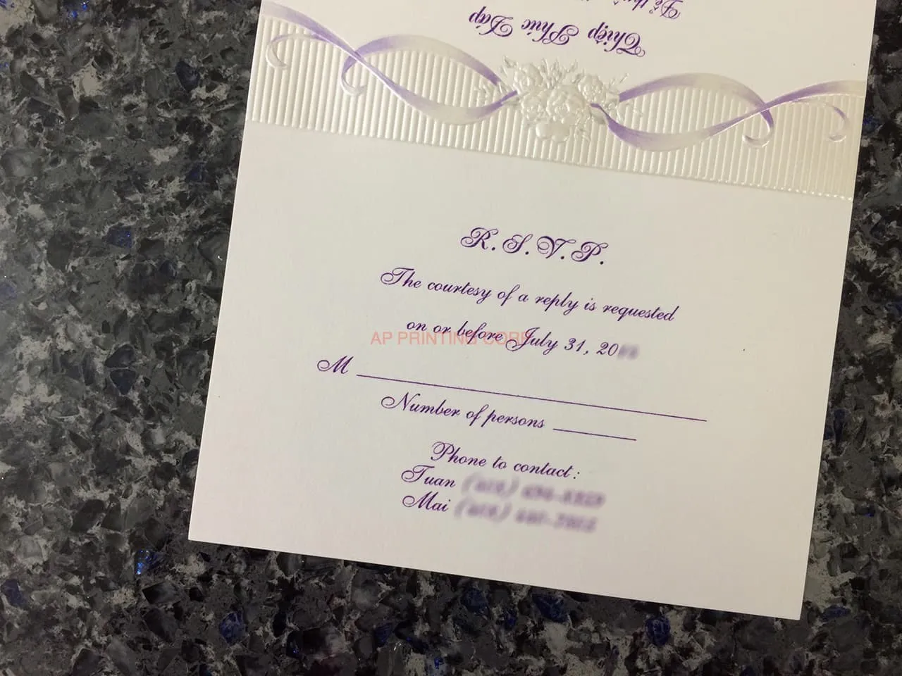 K8358 [I-12] Lavender Love Flowers Wedding Invitation