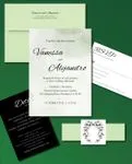 Green Watercolor Simple Flat 5x7 Wedding Invitation