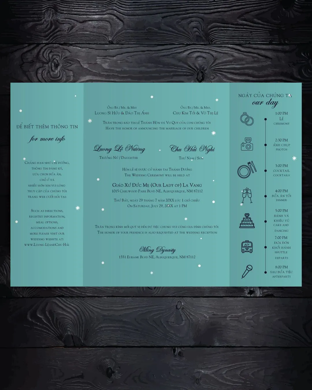 Mountain Peaks 5x7 Gate Fold Wedding Invitation