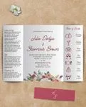 Vintage Floral 5x7 Gate Fold Wedding Invitation