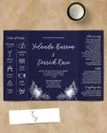 White Flower Lineart 5x7 Gate Fold Wedding Invitation