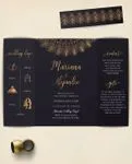 Luxurious Golden Mandala 5x7 Gate Fold Wedding Invitation