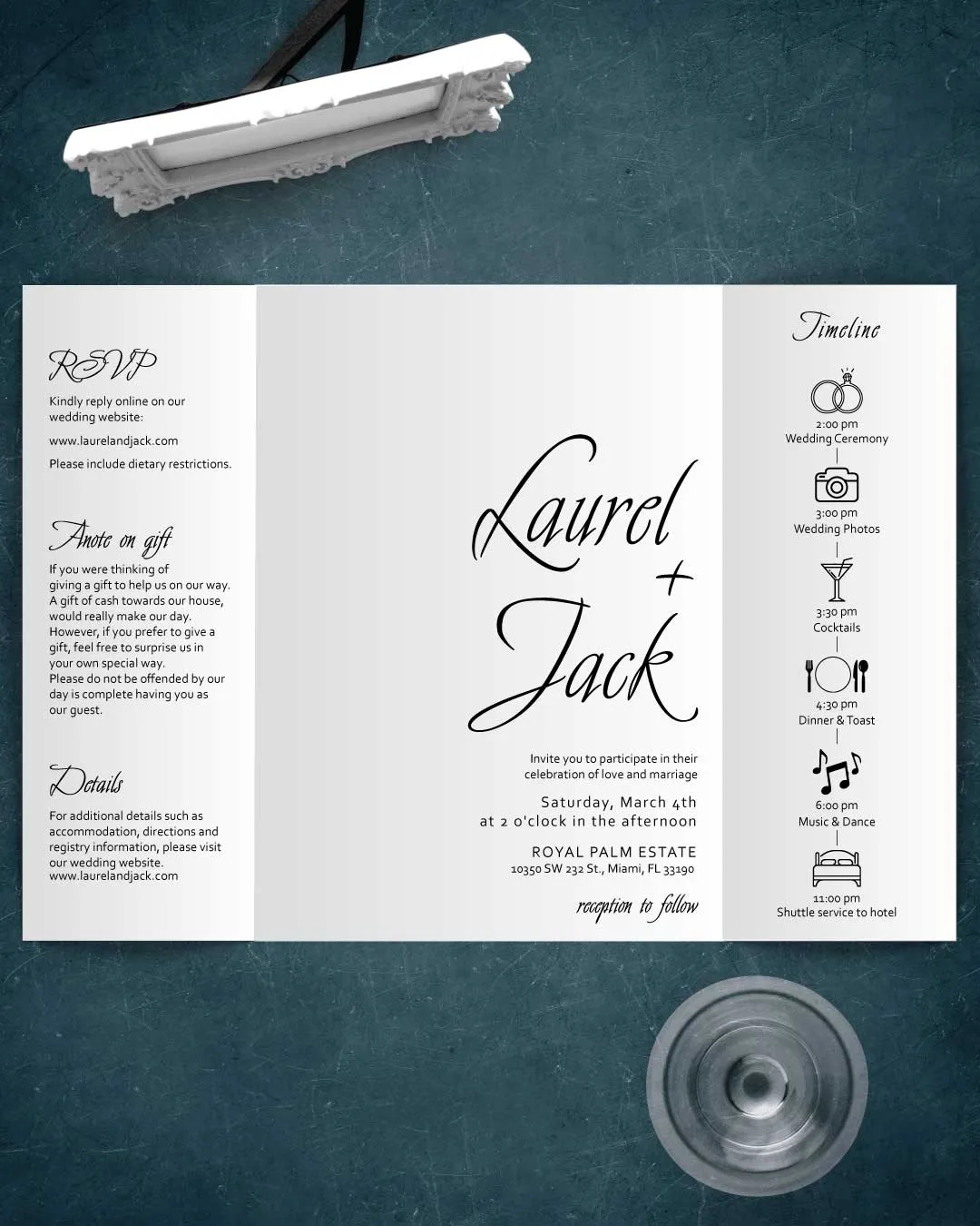 Cover Picture 5x7 Gate Fold Wedding Invitation