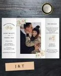 Rose Decor 5x7 Gate Fold Wedding Invitation