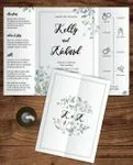 Turquoise Foliage 5x7 Gate Fold Wedding Invitation