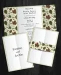 Autumn leaf pattern 5x7 Gate Fold Wedding Invitation