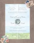 Ocean View Vellum Wrapped Vietnamese & English Wedding Invitation
