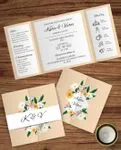 Vibrant Spring Flowers 7x7 Gate Fold Wedding Invitation 1