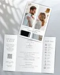 Minimal Botanical Timeline 5x7 Gate Fold Wedding Invitation 2