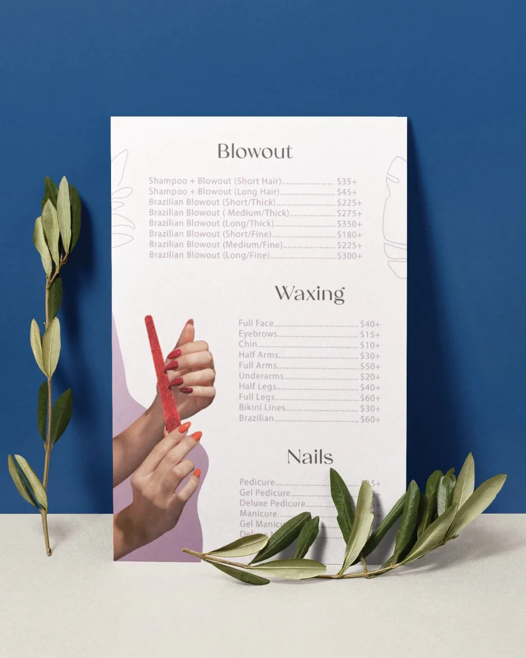 Modern Minimalist Menu
