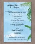 Watercolor Beach Design Vellum Wrapped Vietnamese & English Wedding Invitation