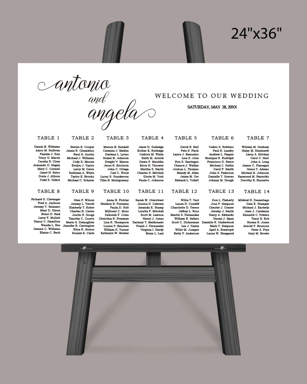 Formal Judith Seating Chart