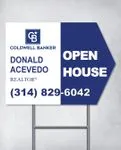 Coldwell Banker Blue And White Arrow Shape Sign