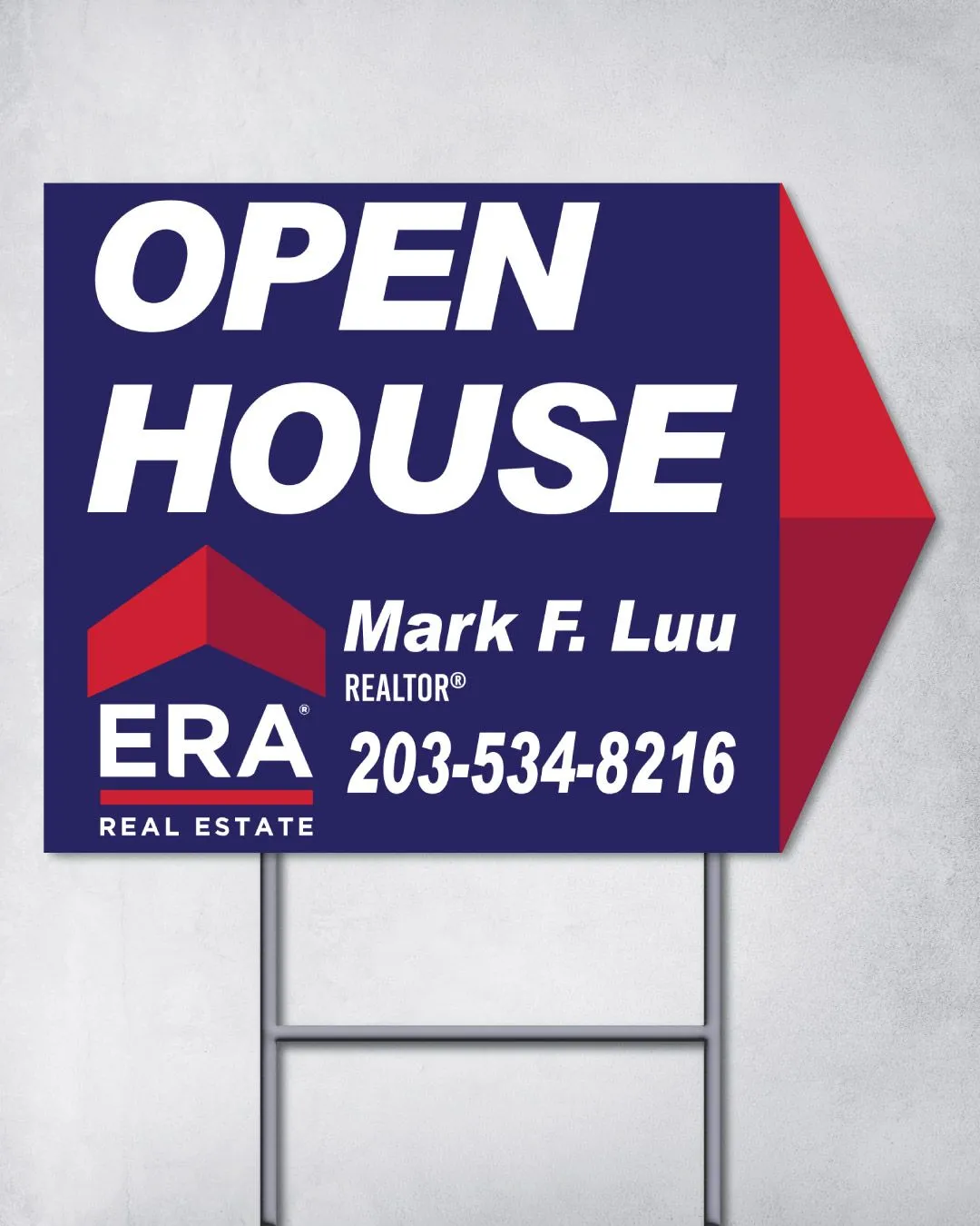 ERA Blue with Distinct Reds Arrow Shape Sign