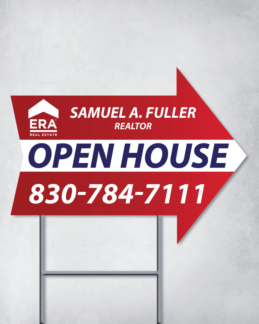 ERA Degraded Red with White Stripe Arrow Shape Sign