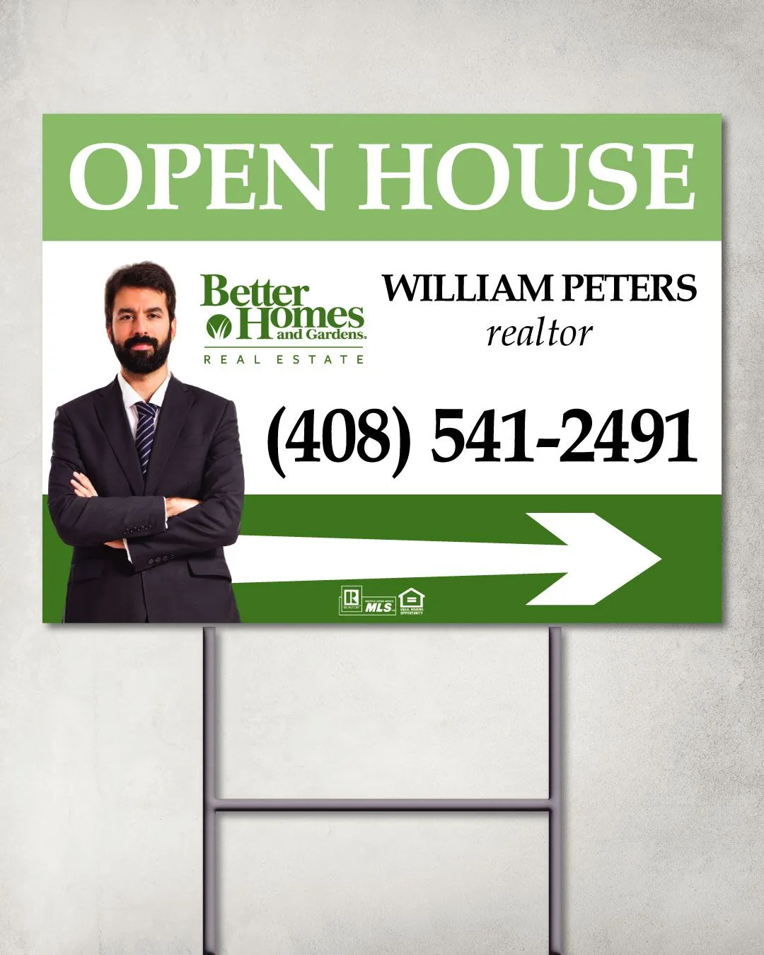 BHGRE Green Color Stripes Yard Sign