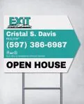 Exit Realty Large Turquoise Stripe Arrow Shape Sign