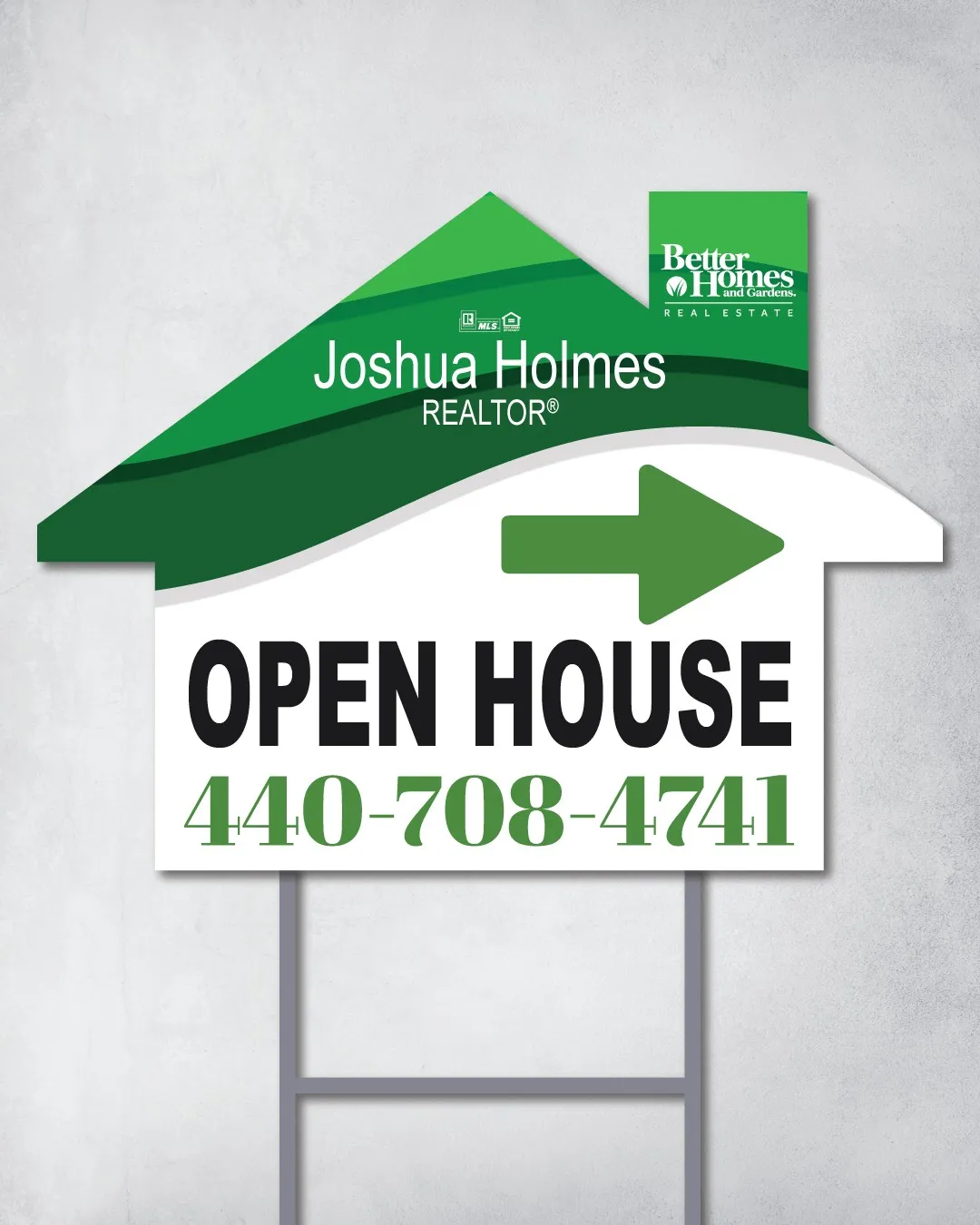BHGRE Green Waves House Shape Sign 2