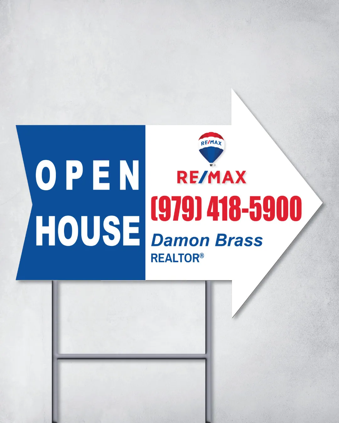 Remax Simple Blue Arrow Shape Sign
