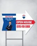 Remax Blue Crimson Stripe Arrow Shape Sign
