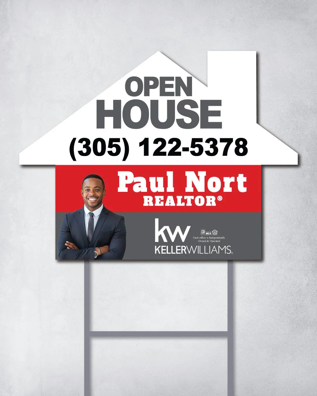 Keller Williams Realty Red Horizon House Shape Sign 2
