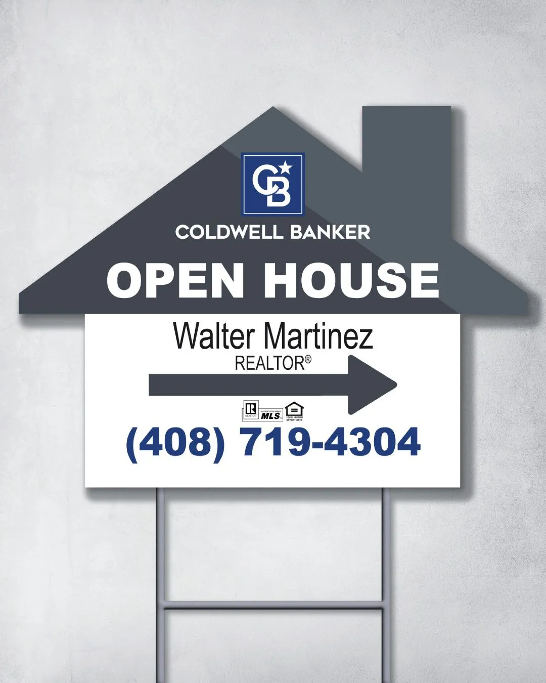 Coldwell Banker Gray and Blue House Modern Shape Sign 1