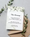 Whispering Floral Design Simple Flat 5x7 Wedding Invitation 3
