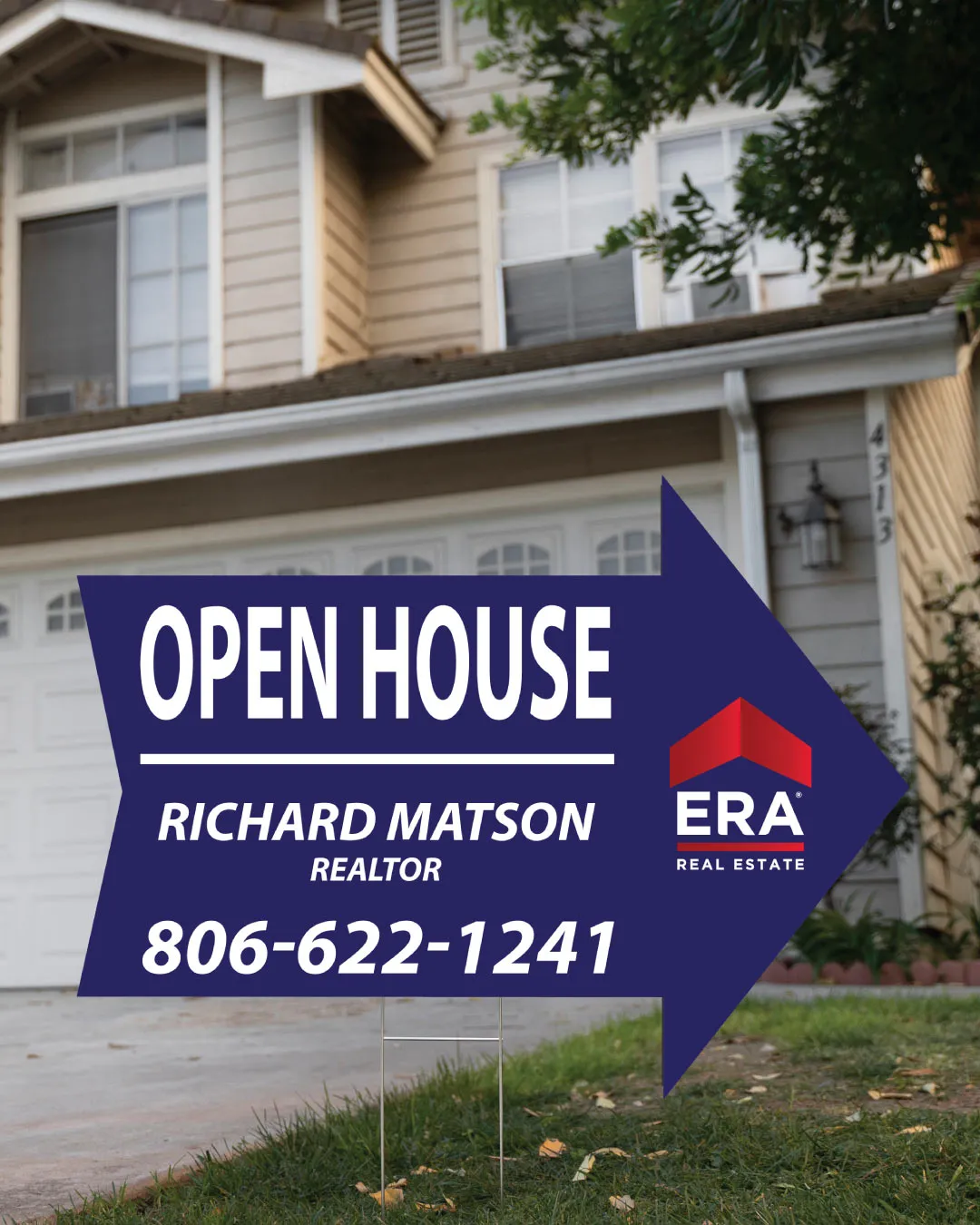 ERA Blue with White Line Arrow Shape Sign
