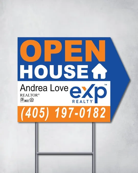 Exp Realty Vibrant Blue Arrow Shape Sign