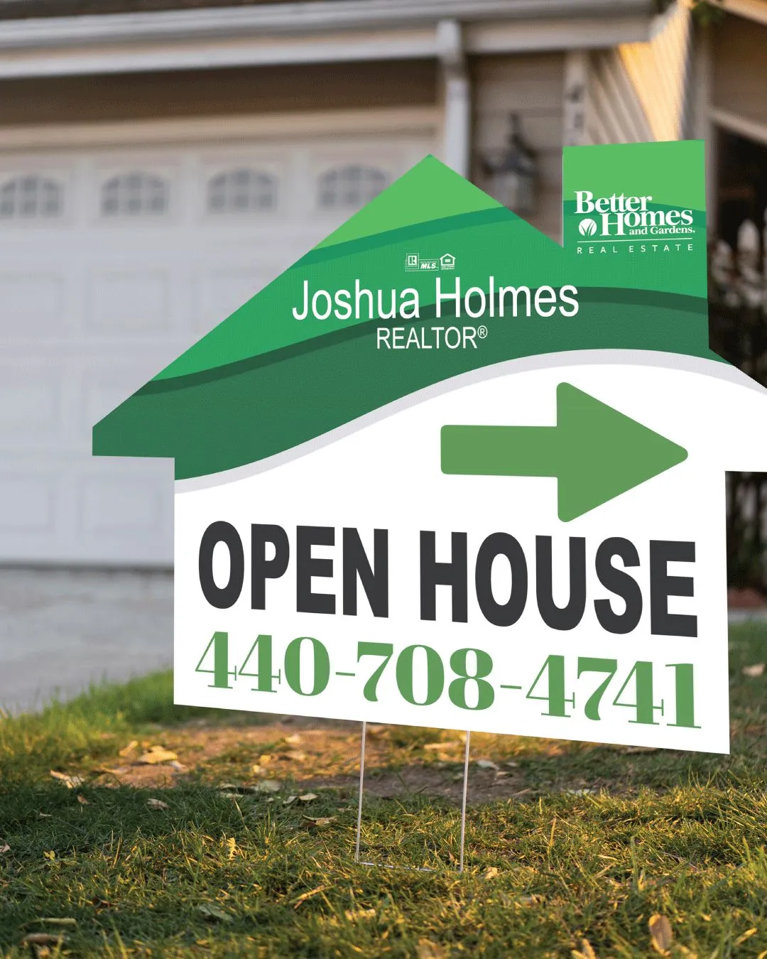 BHGRE Green Waves House Shape Sign 1