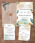 Boho with Feathers Vellum Wrapped Vietnamese & English Wedding Invitation