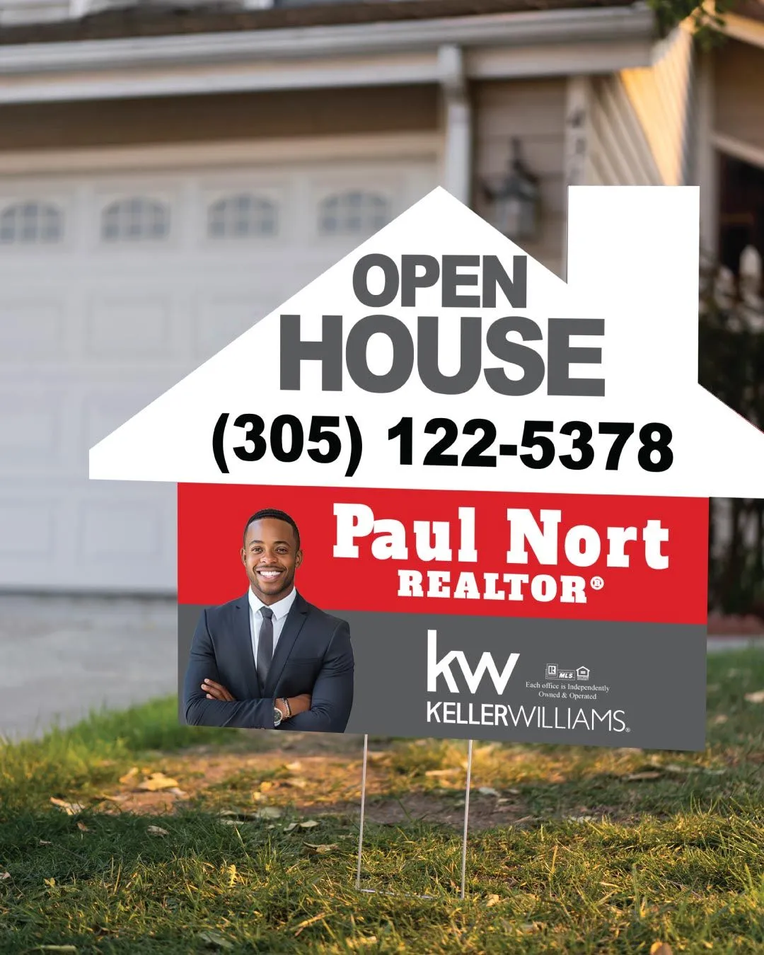 Keller Williams Realty Red Horizon House Shape Sign 1